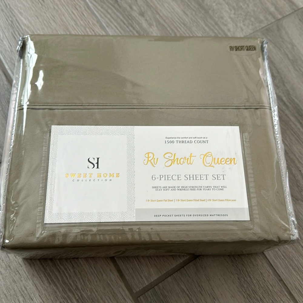 RV Short Queen Size Bed Sheets - Brand new, still in the package!